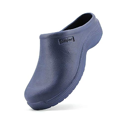 JOMIX Damen Clogs Pantoletten Gartenschuhe Leichte Medizinische Atmungsaktiv Arbeitsschuhe kochschuhe rutschfest Gummi Gartenclogs (Blau,36)