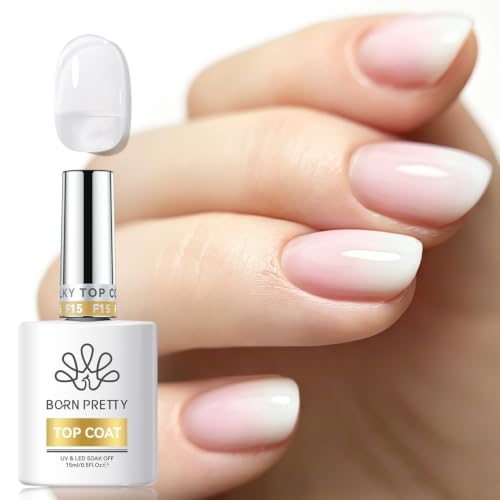Born Pretty Milky White Gel Top Coat No Wipe Glossy Top Coat 15ML