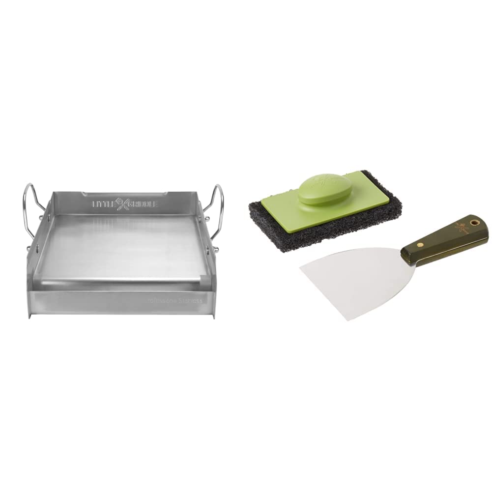 griddleQ GQ120 100 Stainless Steel MediumSized (14"x16"x6.5") & GK540 Heavy Duty