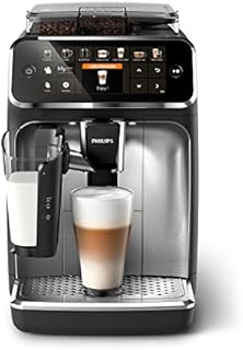 Philips 5400 Series Bean-to-Cup Espresso Machine - LatteGo Milk Frother, 12 Coffee Varieties, 4 User Profiles, Intuitive Display, Silver (EP5446/70)