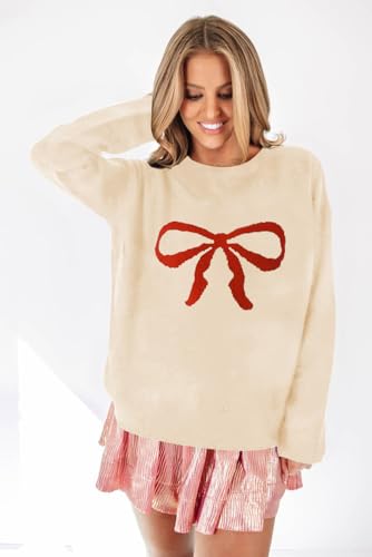 Image of LEMAFER Women 2026 Merry Christmas Round Neck Sequin Letters Sweater Casual Solid Slogan Long Sleeve Pullover Sweatshirt Tops