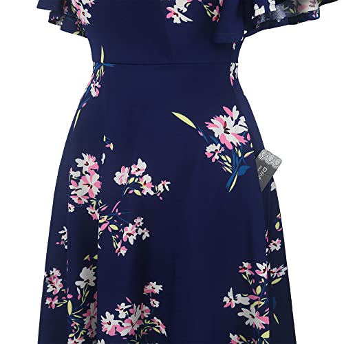 Image of oxiuly Wedding Church Vintage Cocktail Dresses with Pockets Summer Casual Floral Dress for Women Flare376