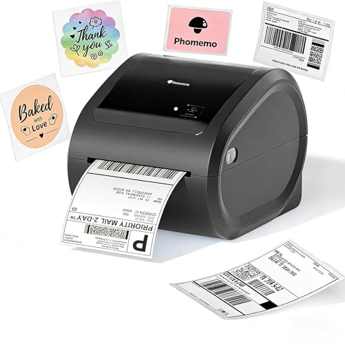 Phomemo D520BT Impresora Termica Etiquetas Adhesivas 4x6,Impresora de Etiquetas de Envío Bluetooth,DHL Etiquetadora 4x6 Label Printer,Compatible con Amazon,Ebay,Shopify,Etsy,FedEx,UPS(Todo Negro)