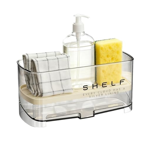 水切り ラック - コンパクト収納ホルダー,調理器具・スポンジ・ボトル置き場 | 日常のアパート掃除と衛生のためのシンク、キッチン、家庭の日々の整理に