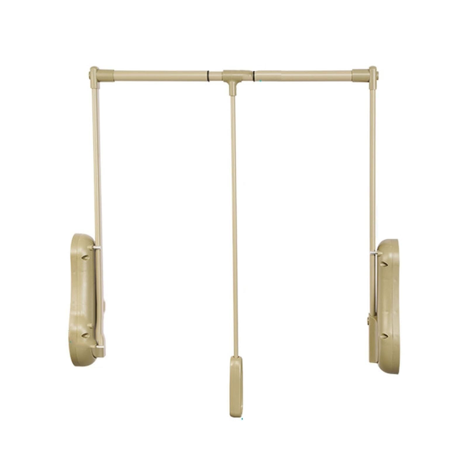 PZJDFDC Wardrobe Closet Rod - Wardrobe Clothes Hanger Rail Soft Return, Lift Pull Down Adjustable Width Hanging Rod, Metal Wardrobes Lifting Rod