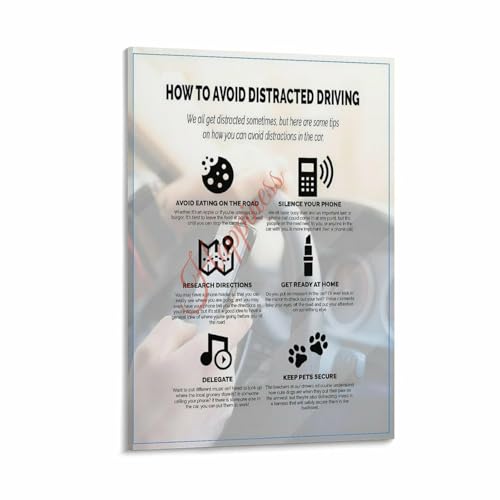 How to Avoid Distracted Driving Poster Safe Driving Tips Wall