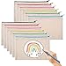 Caio Lot de 10 trousses vierges en toile pour loisirs créatifs - Trousse à maquillage en coton avec fermeture éclair - Multifonction pour voyage, école Multicolore