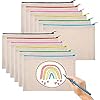Lege canvas zakken met ritssluiting, 10 stuks pennenmapjes, doe-het-zelf knutseltassen, sublimatie blanco canvas…