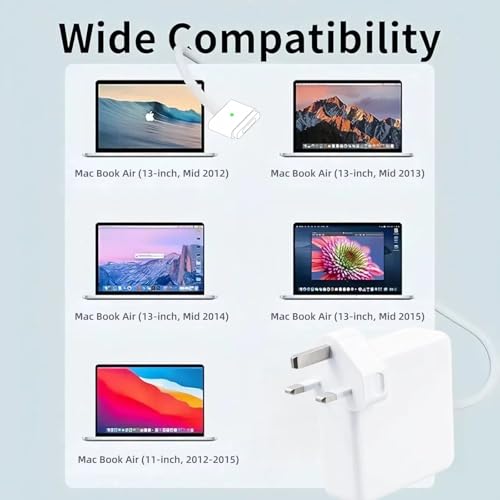 Compatible with Mac-Book Air 45W T-Tip Charger/Power Adapter, Universal Laptop Charger for Mac Book Air 11&13 Inch (2012-2017), A1435, A1436, A1465, A1466 Models, Fast Charging & Overheat Protection. - Image 6
