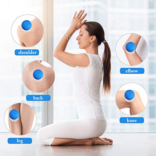 Image of 4 Pieces Glass Cupping Set Glass Silicone Cupping Cups Massage Vacuum Suction Cupping Cups for Body Face Leg Arm Back Shoulder Muscle and Joint Pain (Blue)
