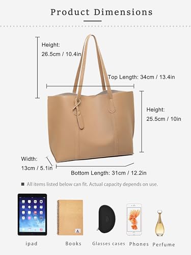 Bolso tote grande para mujer de cuero PU miniatura 3