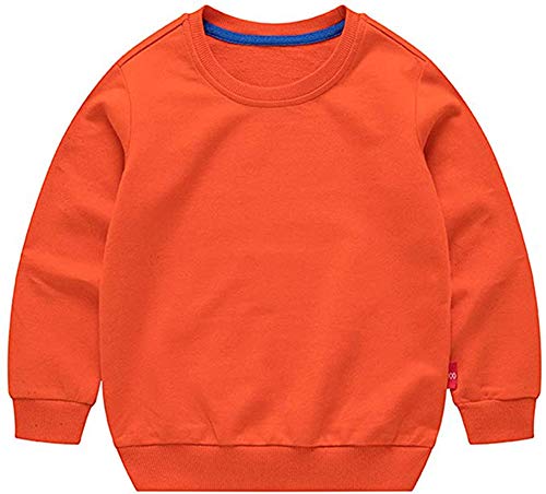 Image of HAXICO Unisex Kids Solid Cotton Thin Pullover Sweatshirt T-Shirt Toddler Baby Crewneck Long Sleeve Tshirts Tops Blouse