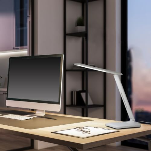 Lampe de bureau pliable TEKLED tactile et variable avec chargeur USB