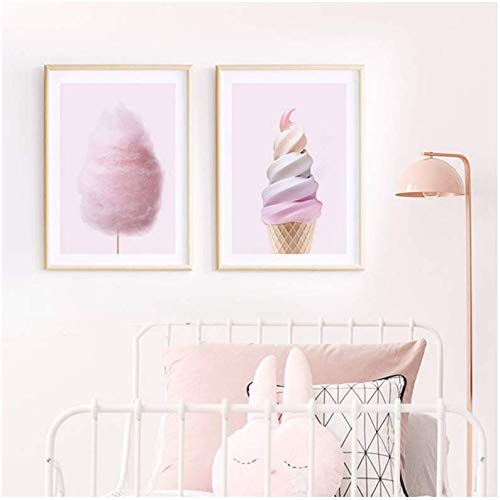 Affiche Toile Crème Glacée 50x70cm sans cadre pour décoration murale de salon
