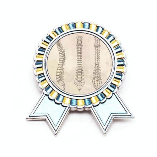 Broche squelette humain médaille en métal M : accessoire gothique élégant pour veste