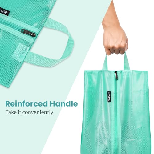 Bagail Shoe Bags for Travel,2 Set Shoe Bag for Storage in Closet,Transparent Shoe Packing Organizers with YKK Zipper (L 17"x10"x5", Turquoise 2pcs)4