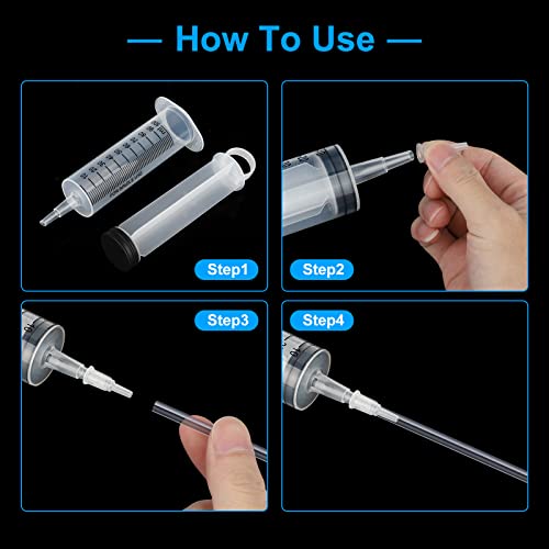 3 Stück 100ml Spritze Große Spritzen mit Schlauch für Wissenschaftslabore Ohne Nadel für Nachfüllen und Messen Öl Klebstoffapplikator von Flüssigkeiten Füttern von Haustieren wissenschaftliche Labors