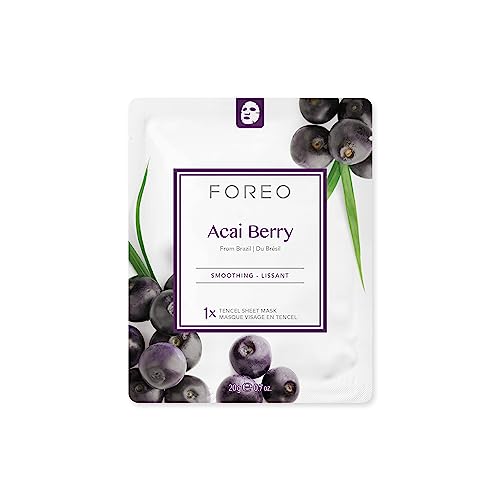 Miniatura 5 de Mascarilla Facial Foreo Acai Berry Para Piel Seca Y Envejecida, Pack De 3, Fórmula Hidratante, Revitalizante Y Antioxidante, No Testada En Animales Y Compatible Con Los Dispositivos Ufo