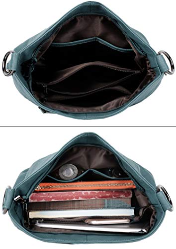 Image of YALUXE Women's Real Leather Shoulder Bags Hobo Handbag Purse Crossbody Bag
