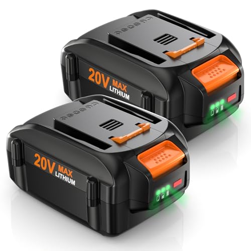 UTRBATT 2 Pack 6.0Ah Replacement Battery for Worx 20V Compatible with Worx 20 Volt Lithium WA3520 WA3525 WG151s WG155s WG251s Cordless Power Tools Battery