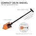 DMOS Delta Shovel - Collapsible Heavy-Duty Steel Folding Shovel for Camping, Overlanding, Survival, Military, Hunting, & Off-Road Use - Signal Orange - Compact