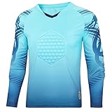 Goalkeeper Soccer Jersey Padded Goalie Football Long Sleeve Shirt with Sponge Protector for Adult and Youth