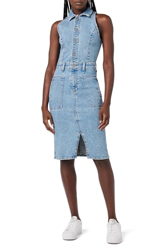 Image of Hudson Women's Sleeveless Collared Halter Utility Dress with Pockets