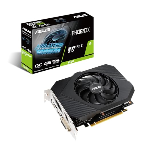 ASUS Phoenix Nvidia GeForce GTX 1650 4GB OC Edition Gaming Grafikkarte (GDDR6 Speicher, PCIe 3.0, 1x HDMI 2.0b, 1x DVI, 1x DisplayPort 1.4, PH-GTX1650-O4GD6)