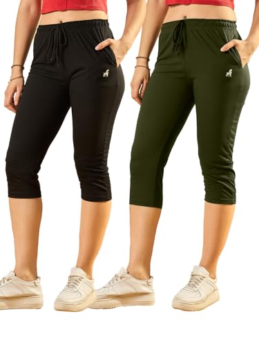 Image of Modeve Women Solid Cotton Blend Capri for summer|| Summer Wear