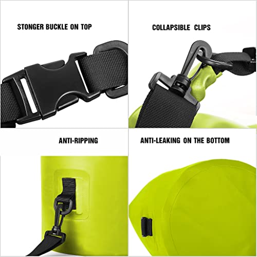 Miniatura 4 de Unigear Bolsa Impermeable De 2 L 5 L 10 L 20 L 30 L 40 L,Bolsa Estanca Con Funda Para Teléfono Y Correa Larga Ajustable, Para Barcos, Kayak, Pesca, Rafting, Natación, Snowboard Amarillo 2l