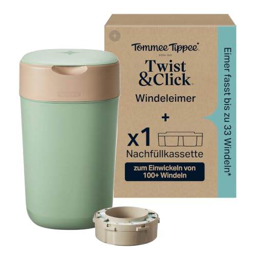 Tommee Tippee Twist & Click Windeleimer, 1x 10,5-m-Nachfüllkassette, Grün – Ansicht 1