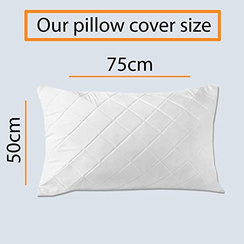 SM Decor 4 Pack Quilted Waterproof Pillow Protectors, White Bed Pillows Cover Quilted Pillowcase - Image 4