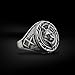 BySilverStone - Nordic Wolf Handmade Sterling Silver Mens Signet Ring, Norse Mythology Fenrir Biker Ring, Fenrir Wolf Silver Men Jewelry, Signet Jewelry for Men