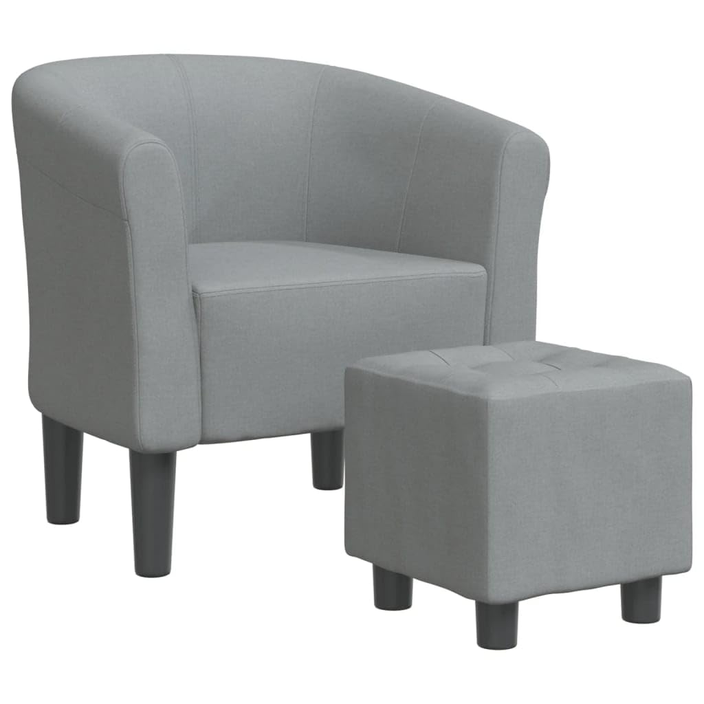 vidaXL Chaise Cabriolet avec Repose-Pied Gris Clair Tissu