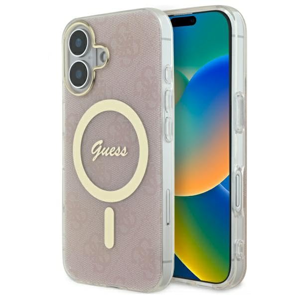 CG Mobile Guess GUHMP16SH4STP Coque Rigide pour iPhone 16 6,1" Rose IML 4G