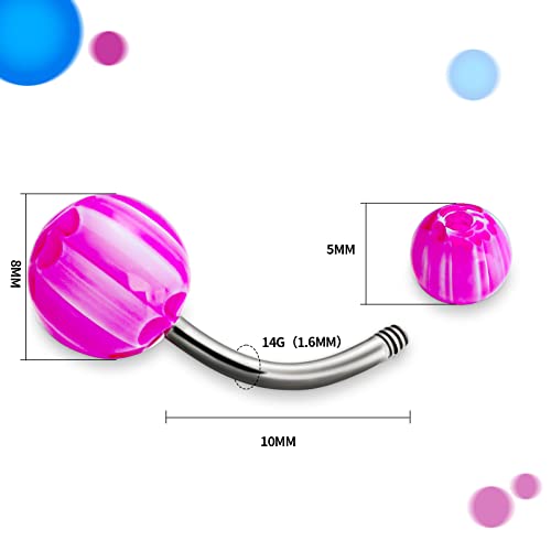Junkin 200 Pieces Belly Button Rings Bulk Colorful Body Piercing Jewelry Navel Barbell Body Stainless Steel Belly Rings Piercing Jewelry for Women Girls2
