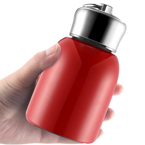Mifoci 1 Pcs 10oz Mini Water Bottles Stainless Steel Slim Insulated Thermal for Hot Cold Drink Thermal Small Vacuum Portable Water Bottle for Women Gifts Travel Camping Hiking (Red)