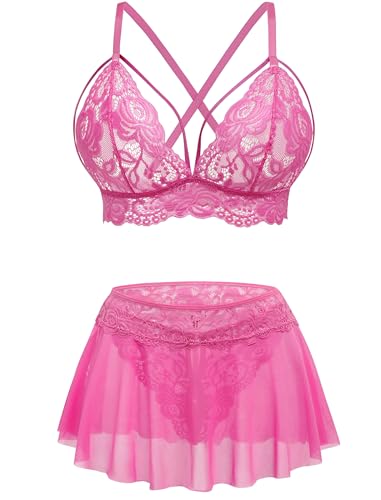 ADOME Lingerie Set for Women Sexy Lingerie Naughty Outfits Mini Skirt Set - image 1