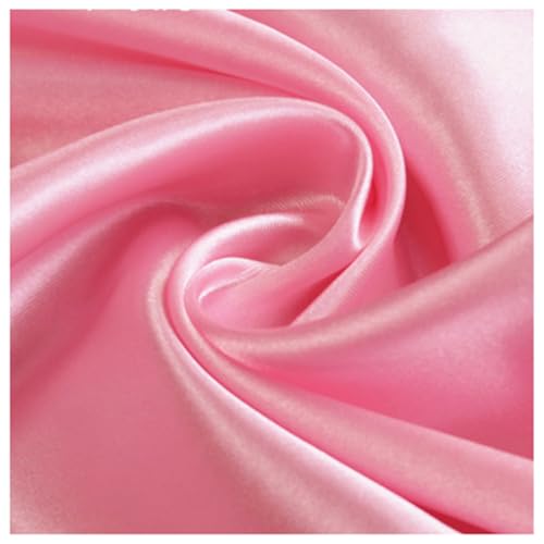 AMateschitz Tissu de doublure en satin au mètre - Tissu en polyester doux - Tissu en coton à coudre - Couleur unie - 28 couleurs - Pour robes, vestes, manteaux, pantalons, jupes, meubles - Rose clair