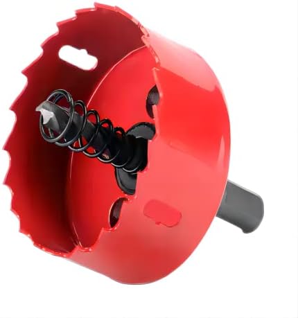 Esuphands 3"Hole Saw with Arbor Mandrel,HSS Bi-Metal & Heavy Duty Steel Design, for Metal,Stainless Steel,Cornhole Boards,Drywall,Plastic,Brass,Aluminum,Iron and Wood (76mm)