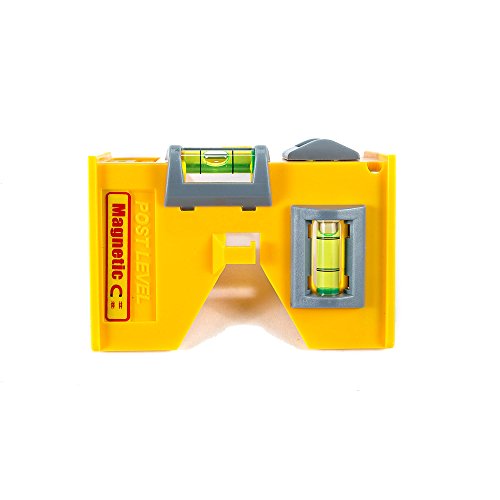 Swanson Tool Co PL001M Magnetic Composite Post Level, Yellow, Includes Elastic Loop for Hands-Free Work and 3 Vials for Easy Plumb and Level Reads thumbnail 4