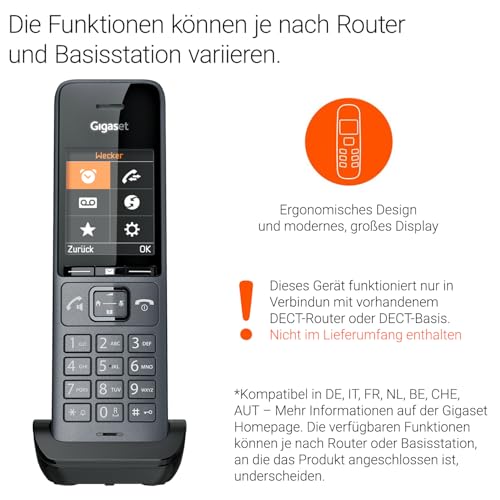 Gigaset Comfort 520HX Duo - 2 DECT-Mobilteile mit Ladeschale - Fritzbox-kompatiel, Schnurloses Telefon für...