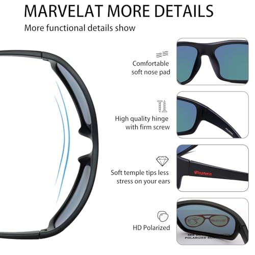 POLARKING Polarized Sport Sunglasses for Men Matte Finish Sun glasses Mirror Lens UV Blocking