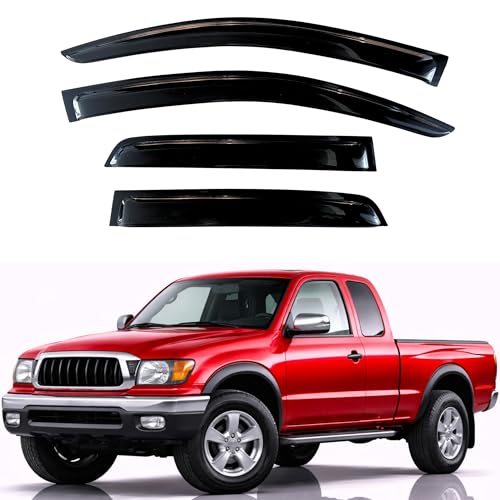 Image of KPY Rain Guards Fit for 1995-2004 Toyota Tacoma Access Cab, Out-Channel Window Visors Vent Wind Deflectors 4PC, Truck Accessories for 95-04 Toyota Tacoma (Extended Cab Only)
