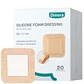 Dimora Silicone Foam Dressing 3x3 inch with Border 20 Pack, Wound Bandage, Gentle Adhesive Waterproof Pads for Sensitive Skin Wound Care 7.5x7.5 cm
