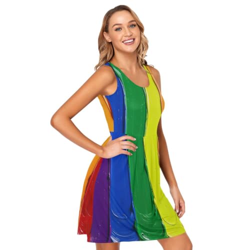 Vestido de playa de la bandera del orgullo sin mangas transpirable y ligero 4
