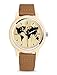 MICGIGI Hommes Femmes Montres à Quartz analogique en Bois modèle Carte du Monde Montre-Bracelet en Bois de Bambou avec Bracelet en Cuir