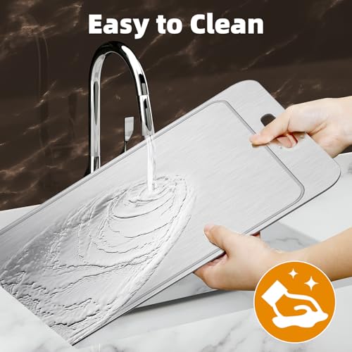 3Pcs Titanium Cutting Boards - 100% Pure Titanium, Double-Sided, Food Grade, Rust-Proof, Durable, Perfect for Meat, Fruit & Vegetables - Premium Kitchen Cutting Mat Holiday Gifts for Women Wife miniatura 3