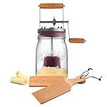Kilner Manual Butter Churner & Paddles for Homemade Butter, Wood Copper Black