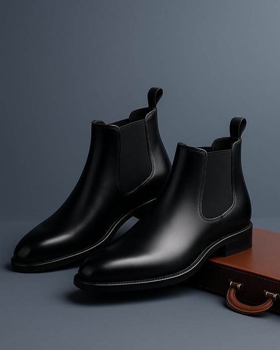 Generic Men's Black Slip-On Dress Shoes - Image 2